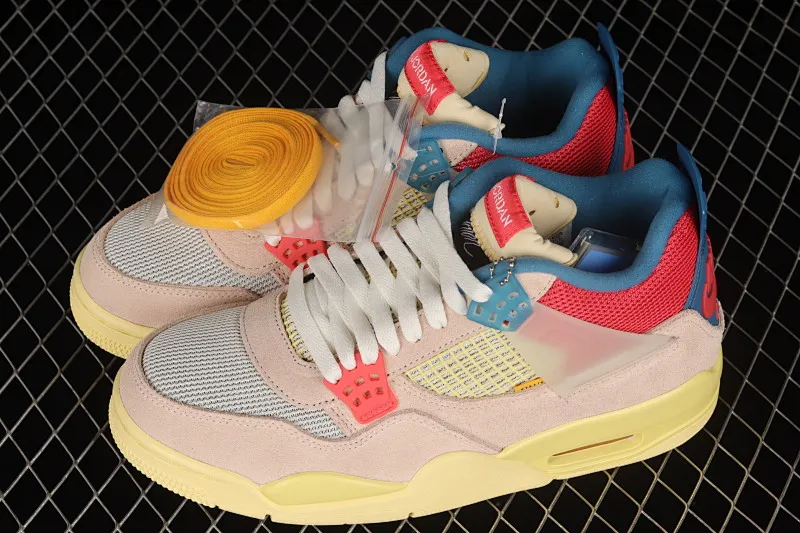 All categories Air Jordan Jordan series basketball shoes Air Jordan 4 foreign trade version Union La x Air Jordan 4 Retro AJ4 Joe 4 Union Pink Blue Knight DC9533-800
